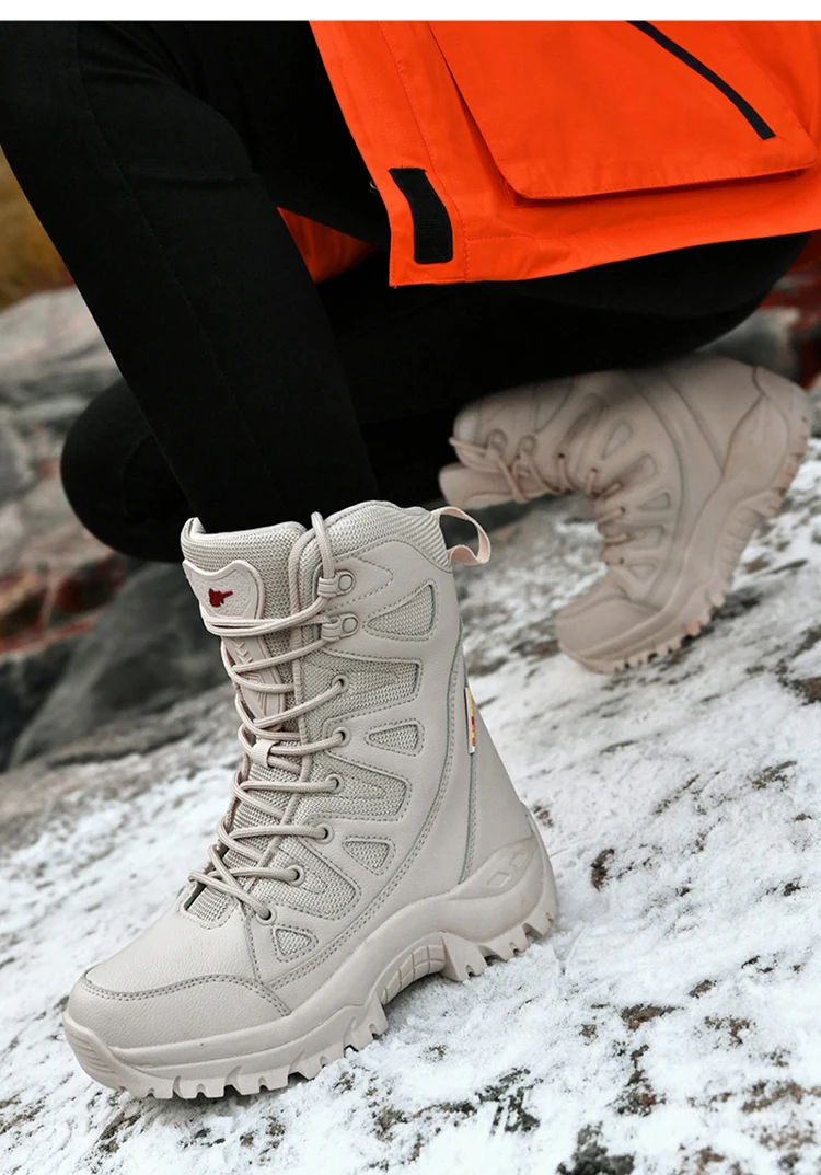Winter Männer Motorrad Taktische Stiefel Frauen Lace Up Armee Wüste Damen Komfortable Klettern Wanderschuhe Anti-Slip Jagd Stiefel – Detail 24