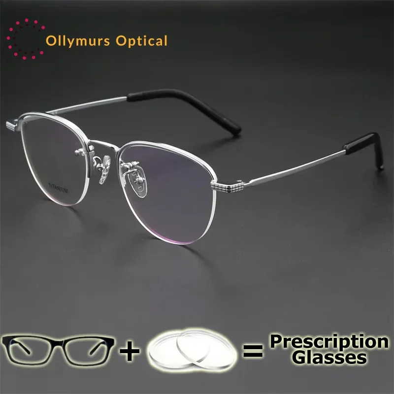 Braz وصفة طبية نظارات التيتانيوم النقي فائقة الجودة النظارات البصرية الرجال النساء نظارات دائرية موضة قصر النظر ناقص عدسة #3