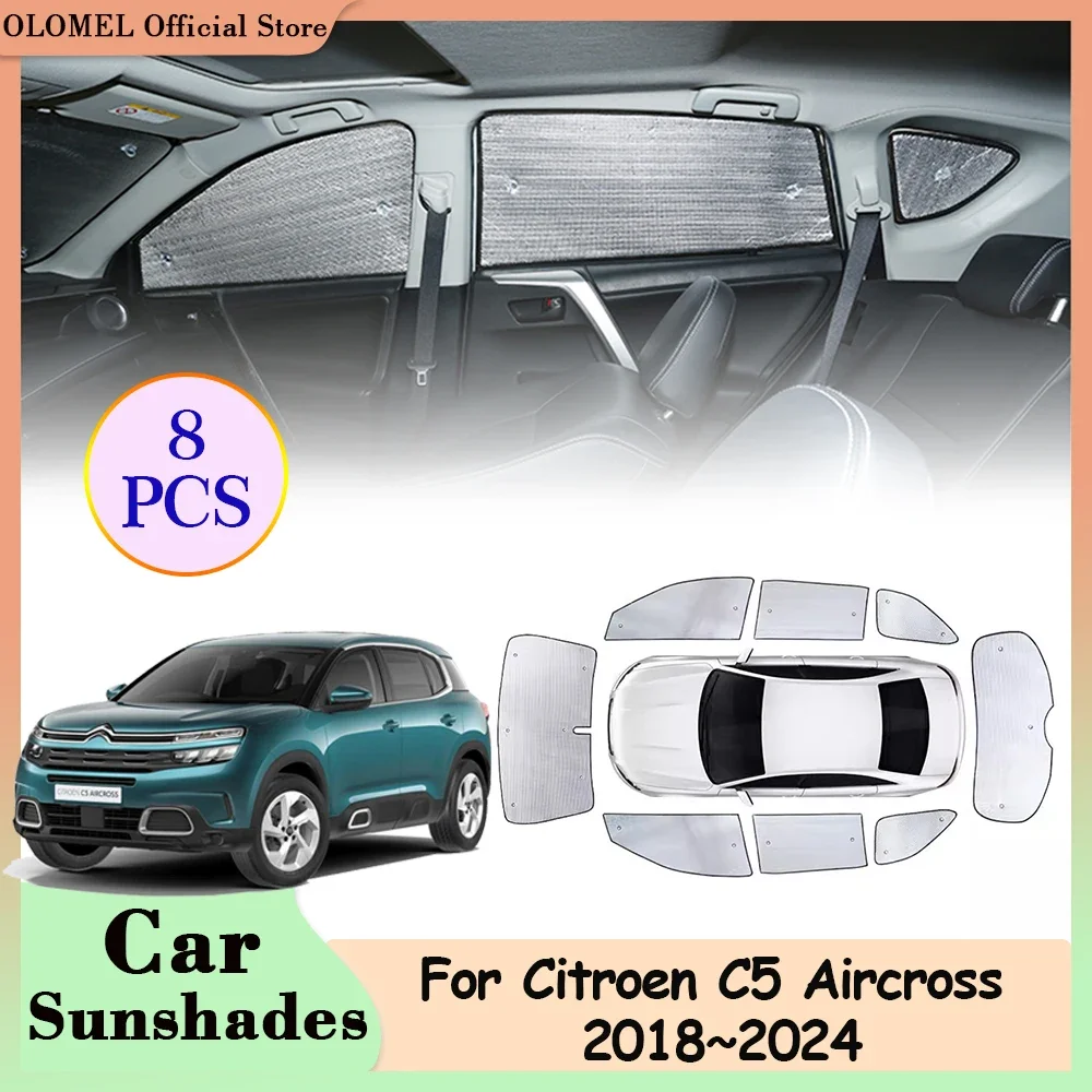 

For Citroen C5 Aircross 2018~2024 Car Sunshades Full Coverage Rear Window Sun Visor Pad Side Windshield Curtain Cover Accessorie