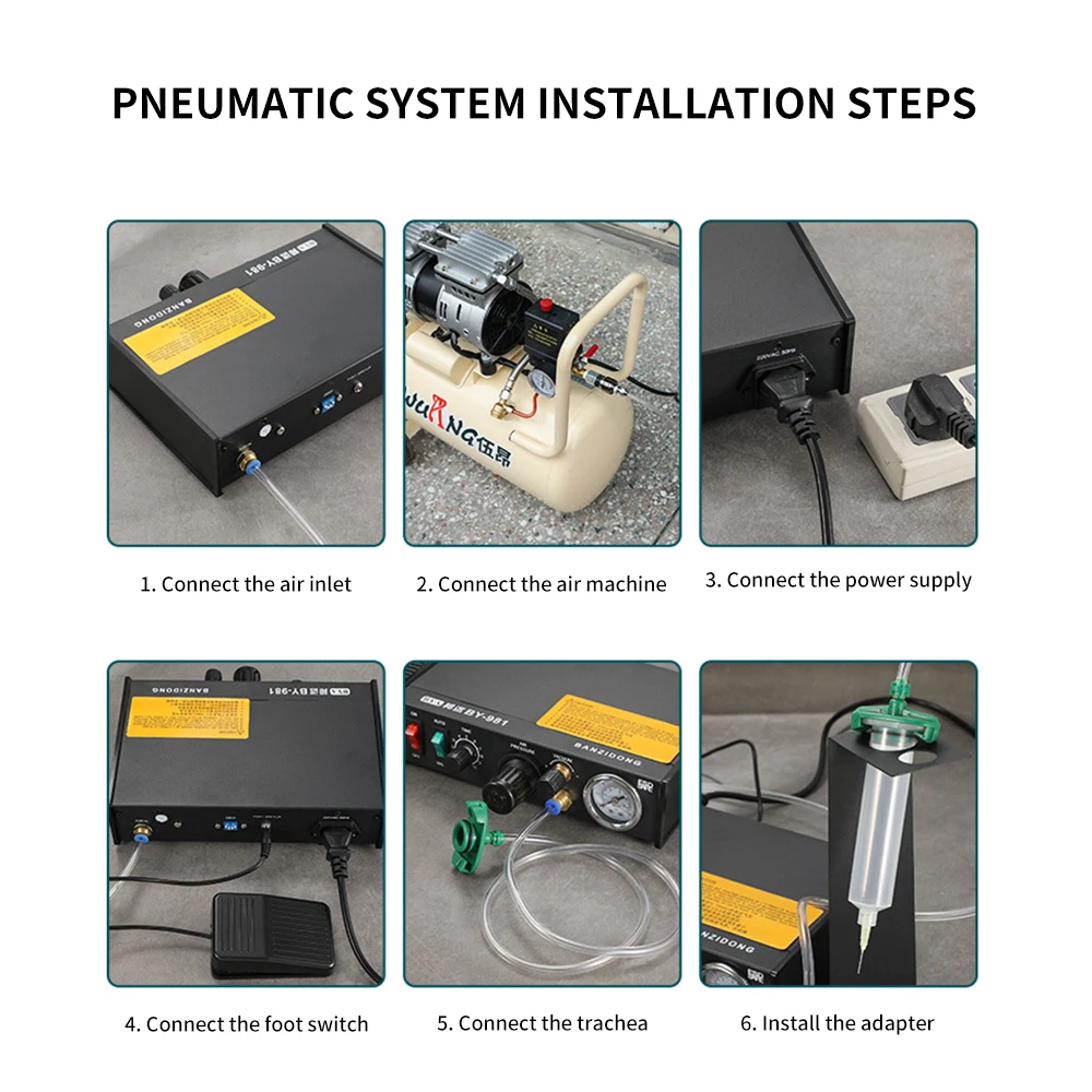 AD-982 Semi-automatic Glue Dispenser Pneumatic Dispensing Controller Flux Solder Paste Liquid Controller Manual Pedal Dispenser