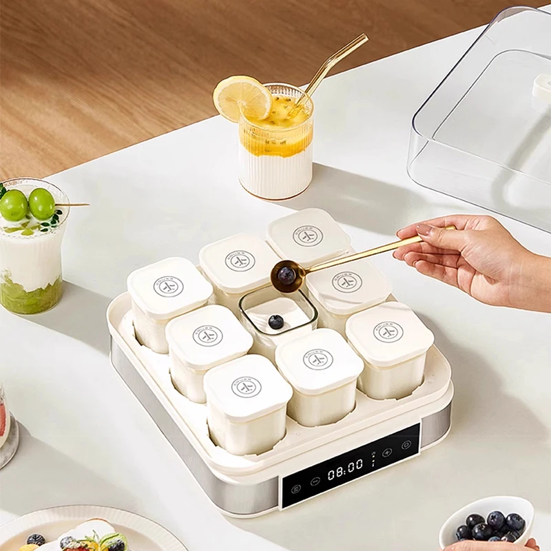 ماكينة زبادي محلية الصنع، ماكينة ناتو منزلية صغيرة أوتوماتيكية بالكامل متعددة الوظائف لتقسيم الأكواب، ماكينة نبيذ الأرز، تخمير
