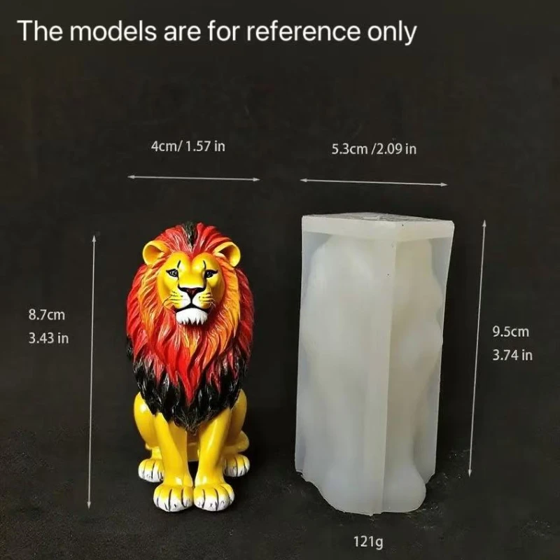 3D König der Löwen Duftkerze Silikonform DIY sitzende Tierform Harzform mittlerer Plüsch Löwe Gips machen Werkzeug Home Decor