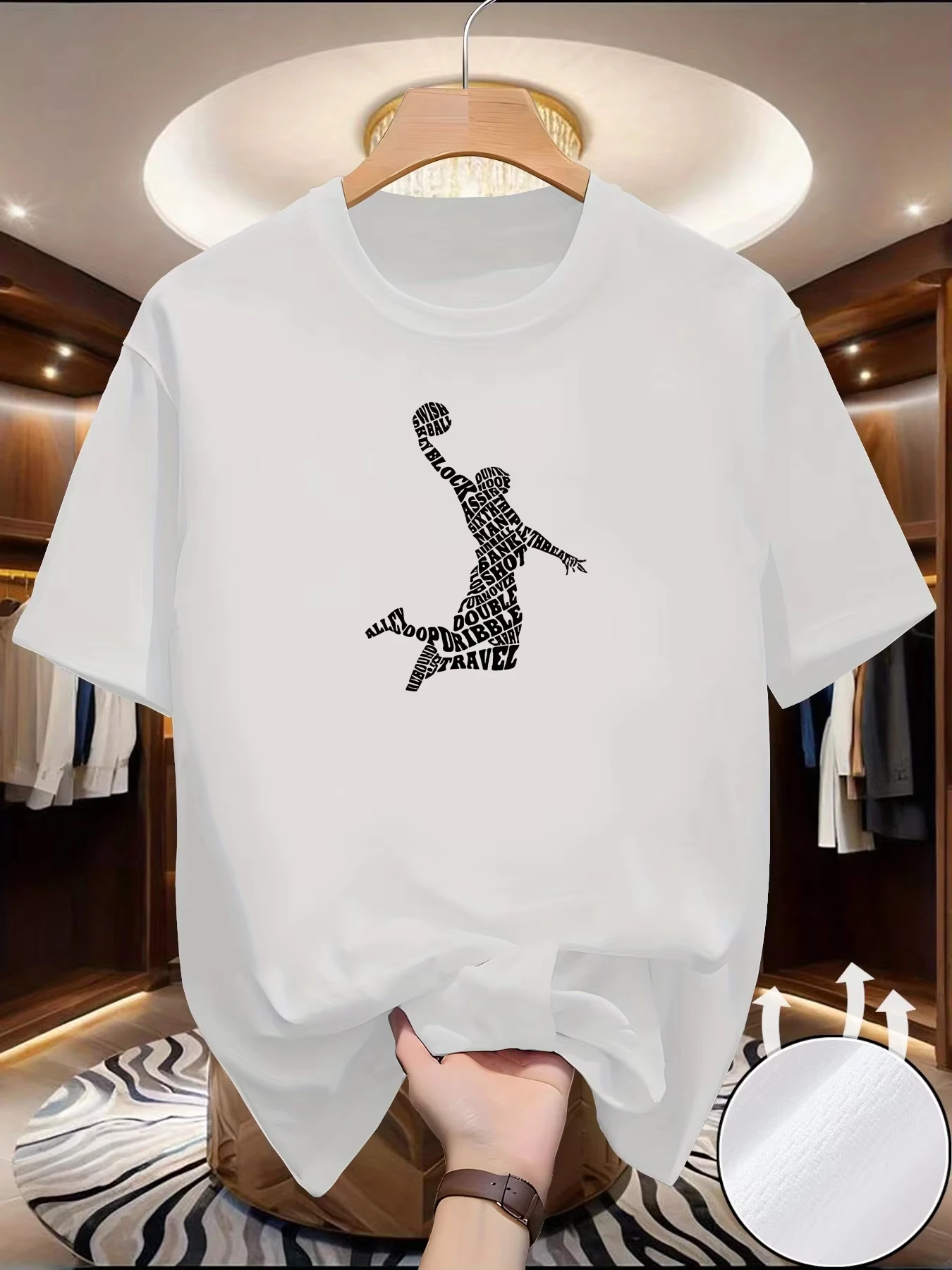 New Spring Summer Dunk Graphic T‑Shirt Unisex Polyester Round Neck Short Sleeve Comfortable Breathable Casual Wear Top For Men