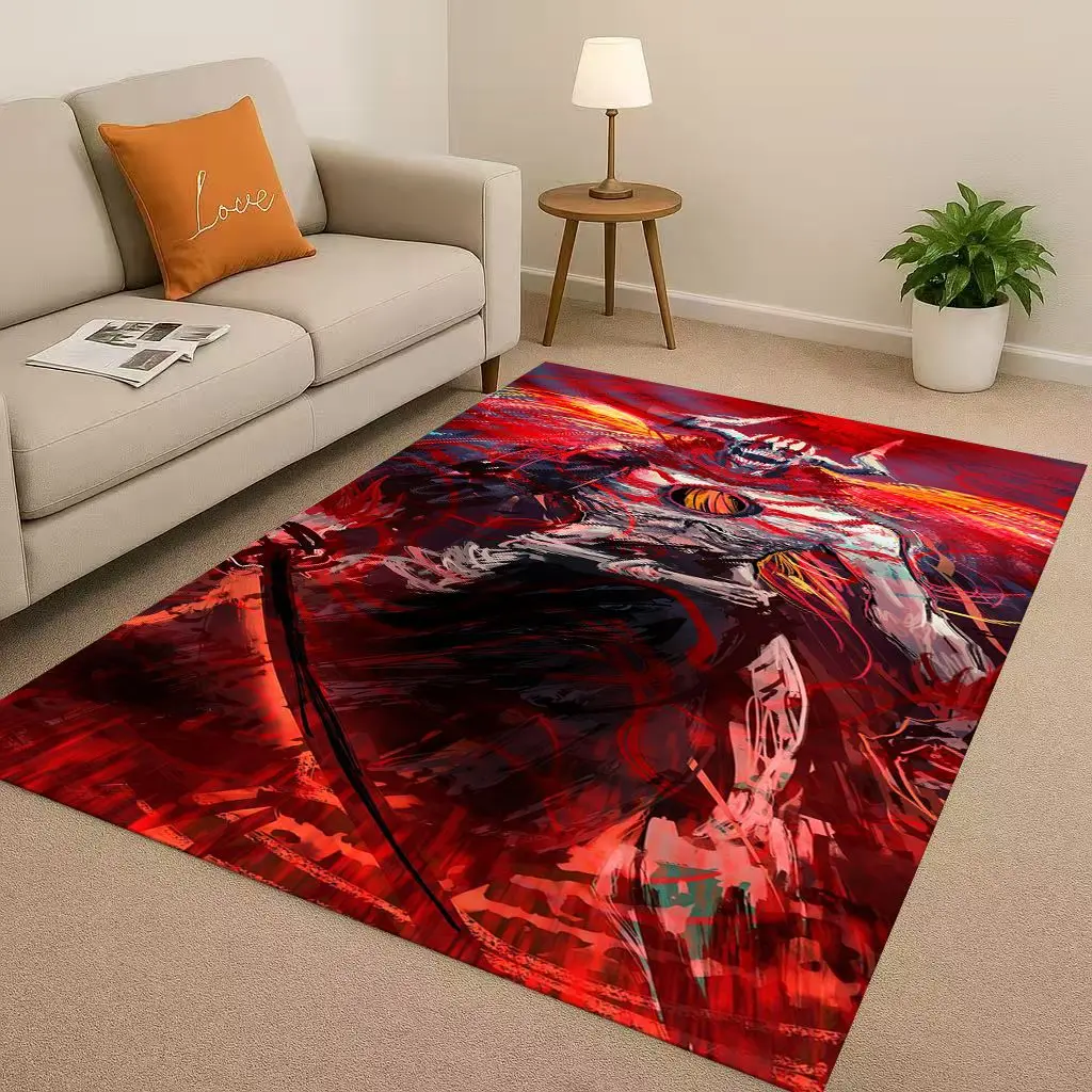 Anime Bleach Kurosaki Ichigo Cartoon Living Room Non-Slip Area Rug Carpet for Bedroom Sofa,Easy Clean Home Decor Doormat Playmat