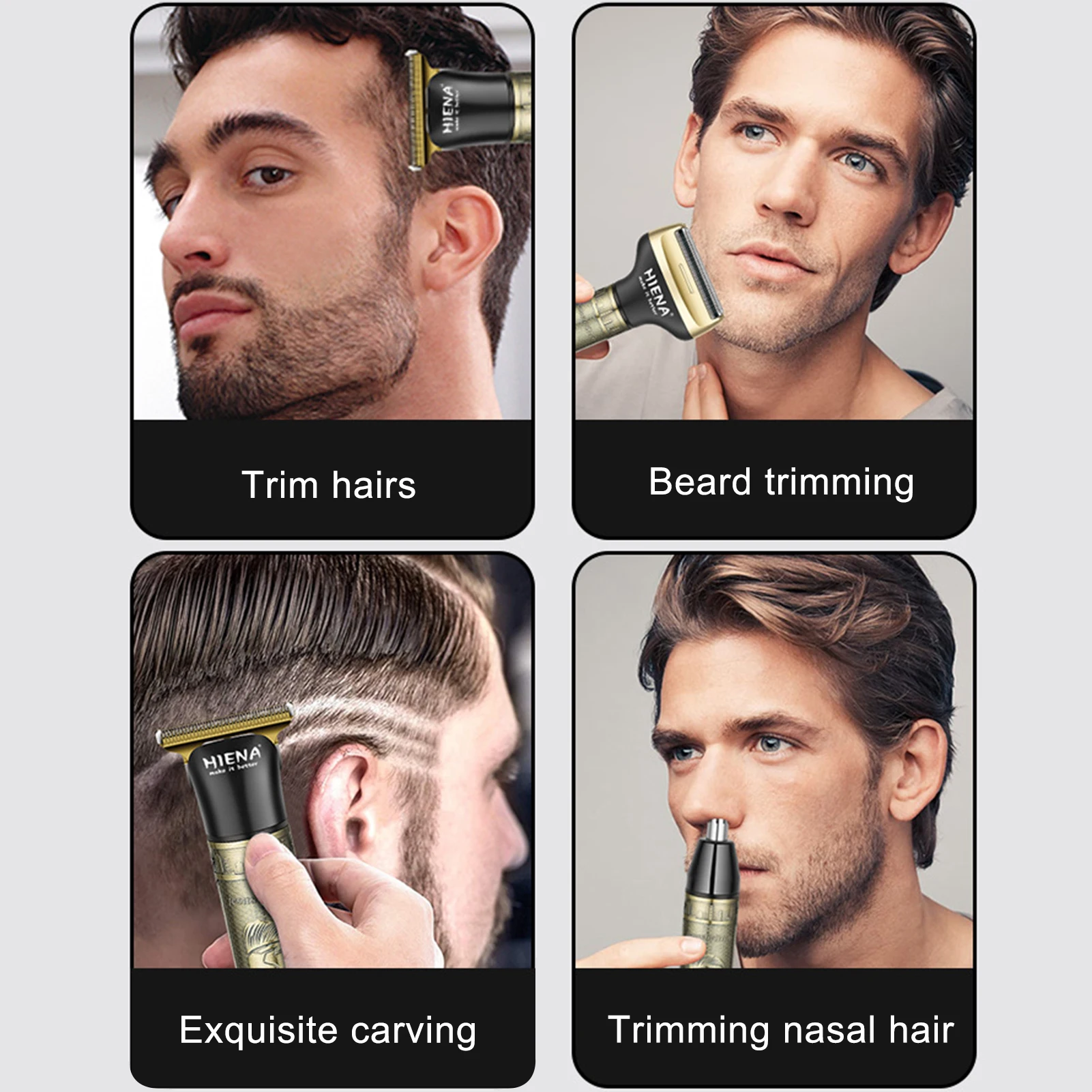 HIENA Hair Trimmer Set Universal Beard Hair Shaver Multifunction Grooming Hairdressing Cutting Machine Men's Shaving Razor