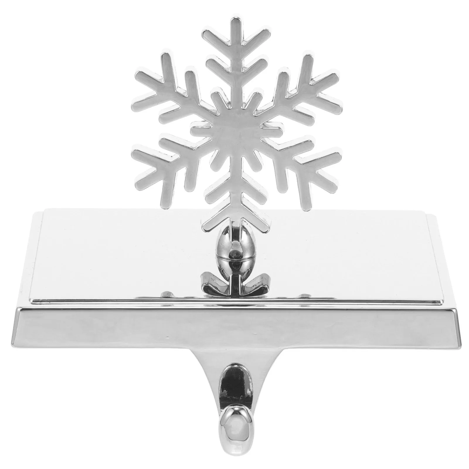 

Festive Golden Christmas Snowflake Shaped Stocking Hanger High Class Material Fireplace Mantle Holiday Decoration Xmas Supply