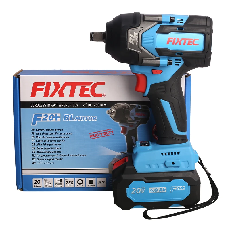 FIXTEC Power Tools Electric Impact Wrench 1/2inch 750Nm Wireless Brushless Impact Wrench