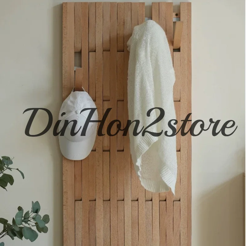 Solid Wood Walnut Creative Clothes Hanging Wall Multilayer Living Room Bamboo Coat Racks Hooks Clothing Organizer Storage Shelf