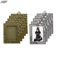 5pcs/lot 18x25mm Rectangle Cabochon Bases Vintage Photo Frame Shape Pendant Tray Carving Flowers Bezels Jewelry Making Accessory
