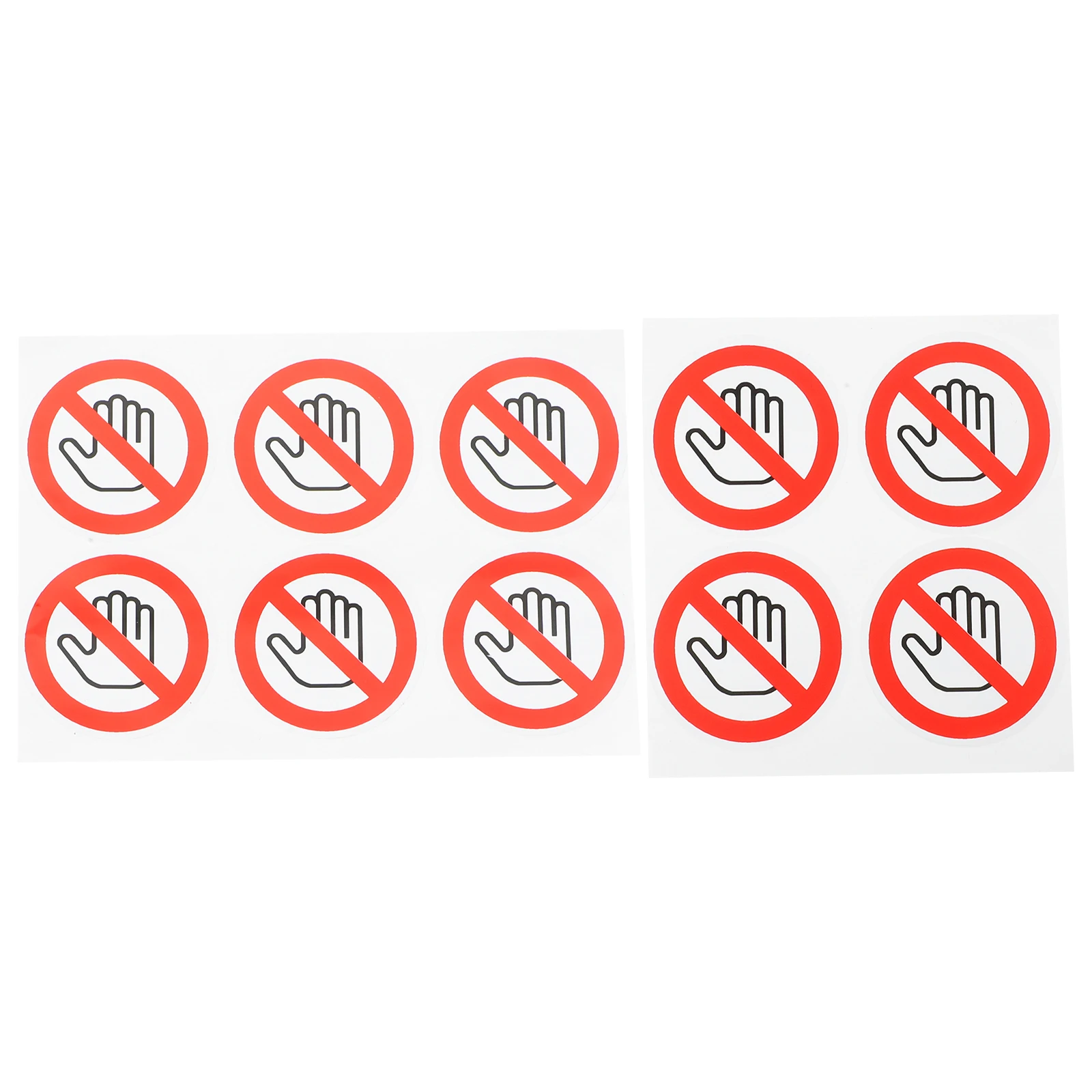 10pcs Warning Stickers 50mm Round Decal Safety Machine Caution Signs No Touch Labels Stickers for Cars Files Folders