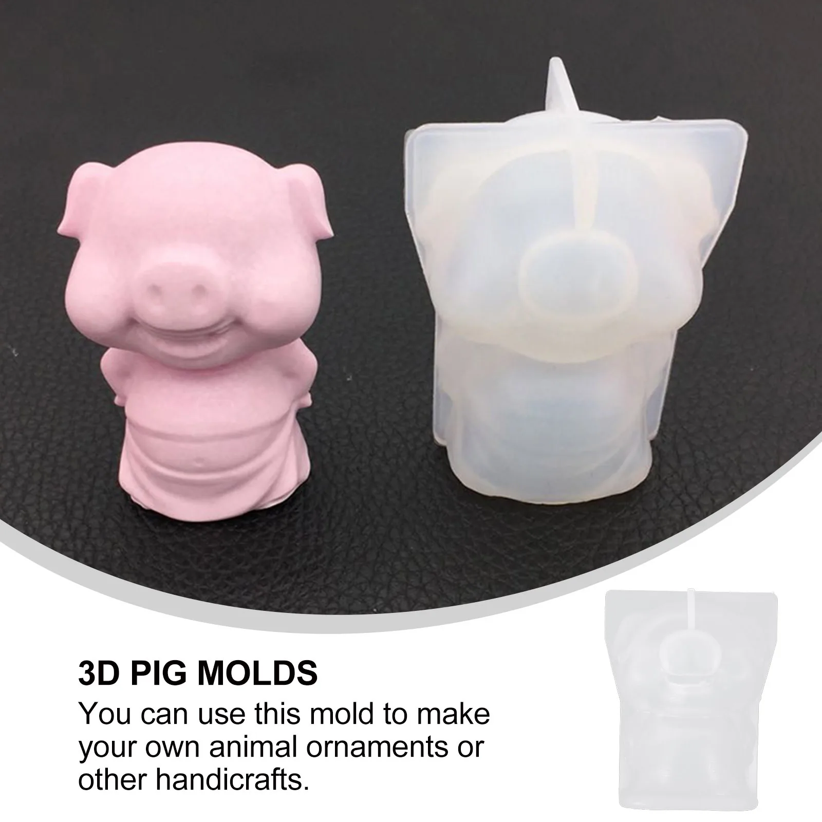 

2Pcs Smile Pig Mold Premium Silicone Animal Casting Molds for DIY Epoxy Resin Desktop Decor Handmade Craft Parent Bonding