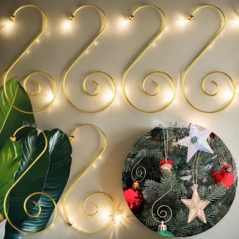 12/20 قطعة/المجموعة لوازم الحفلات عيد الميلاد الديكور شماعات السنانير شجرة عيد الميلاد هوك S على شكل خطاف معدني الأدوات في الهواء الطلق