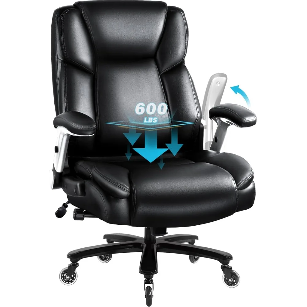 

Большое и высокое офисное кресло объемом 600 фунтов с откидным подлокотником, большое и прочное с эргономичной поясничной опорой, офисное кресло для руководителя f