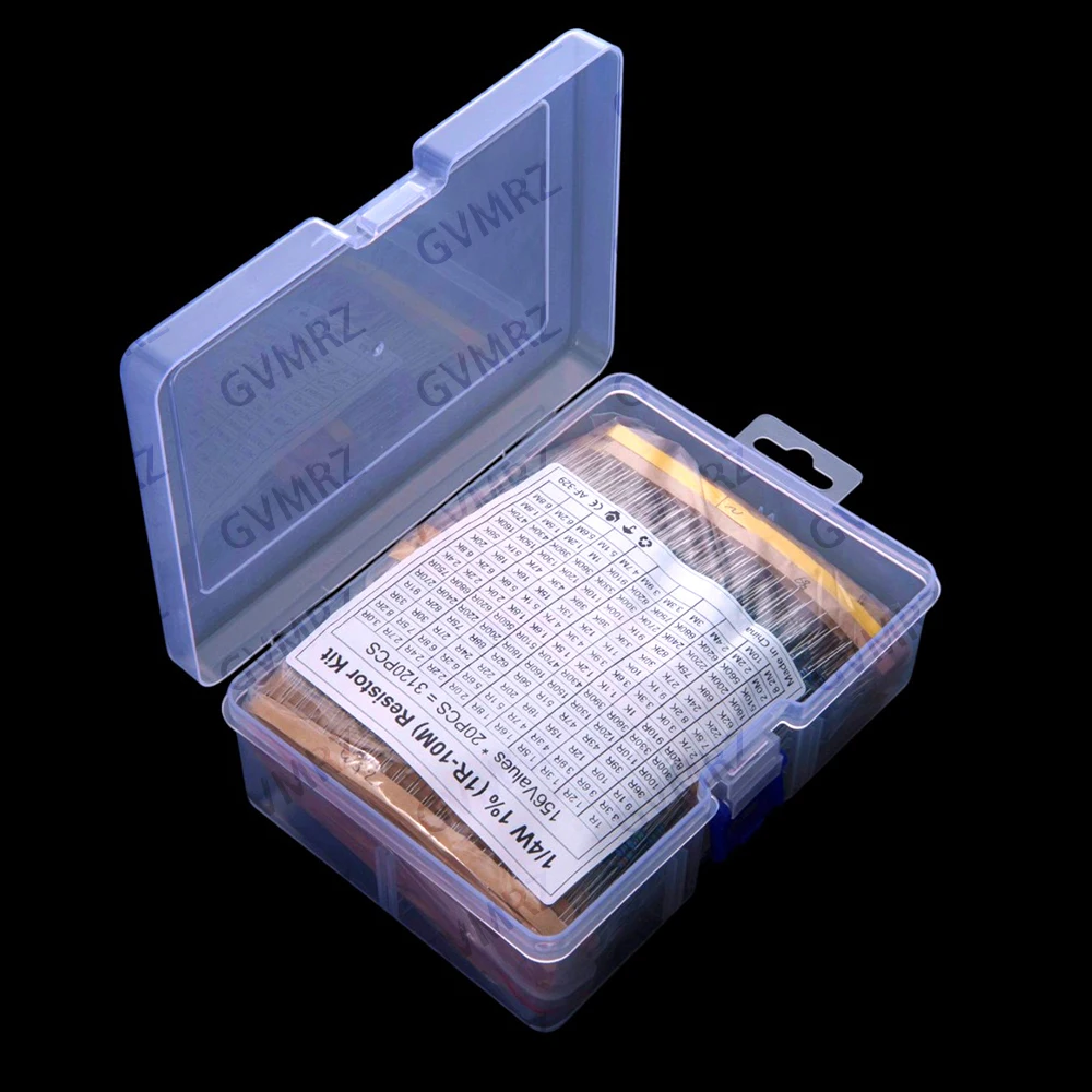 130Values 156Values 1/2W 1W 2W 1/4W 1/6W  Power Metal Film Resistor Kit 1R-10M Assortment Set 1ohm-10Mohm samples pack 1.3R 220K