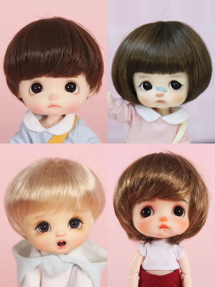 AdTosbutter-Perruque de cheveux courts, accessoires de style transporteurs o mignon pour ob11, 1/8 BJD
