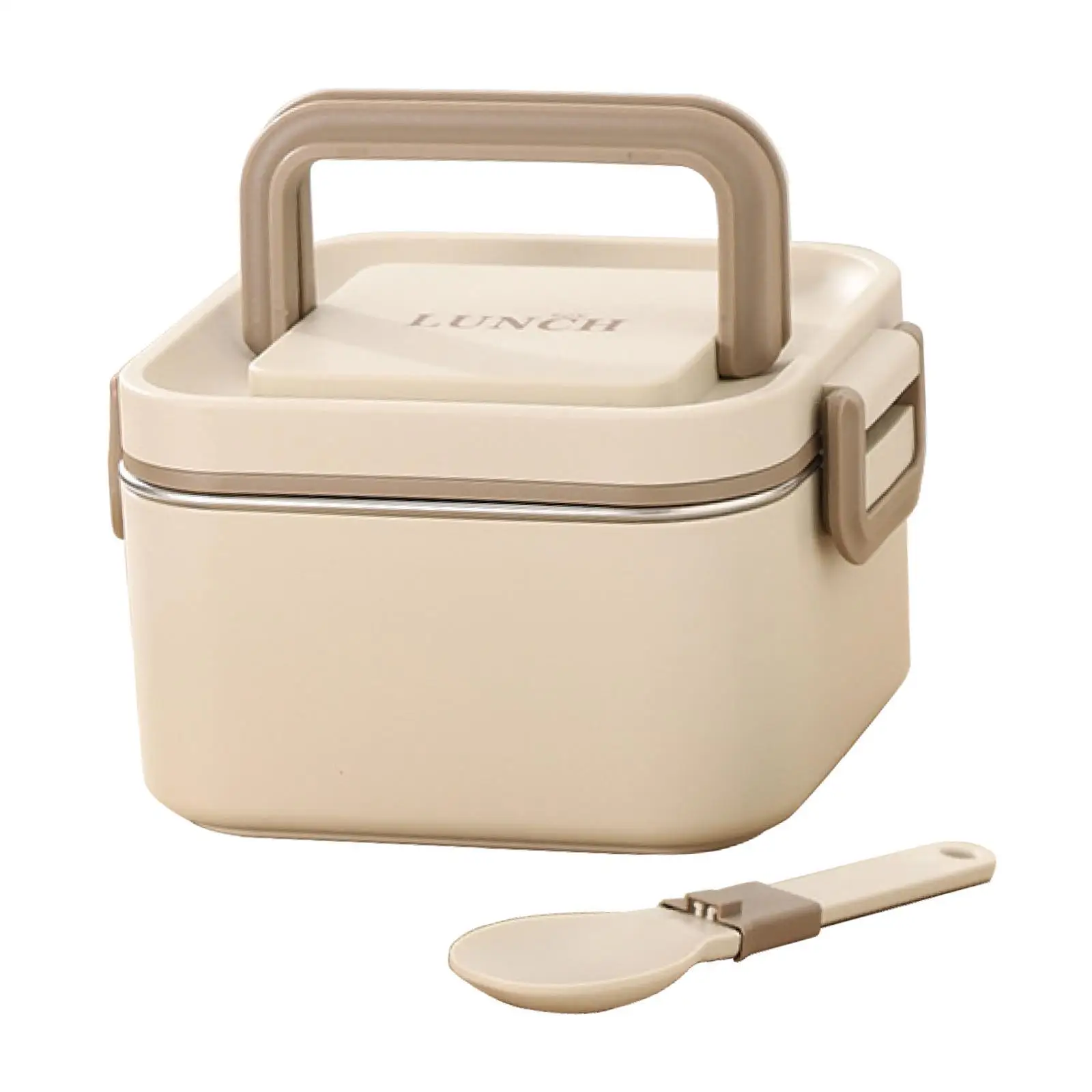 Bento Box Lightweight Microwave Airtight Lid Reusable Adult Lunch Box Portable with Sppon for Dining Out Kitchen Home Picnic