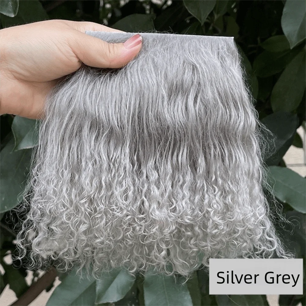 Trendy Mongolia Fur Sheepskin Wool Extensions Curly Texture Durable Lamb Fur Pelt Hair Row DIY Wig Doll Wig Doll Hair BJD Dolls