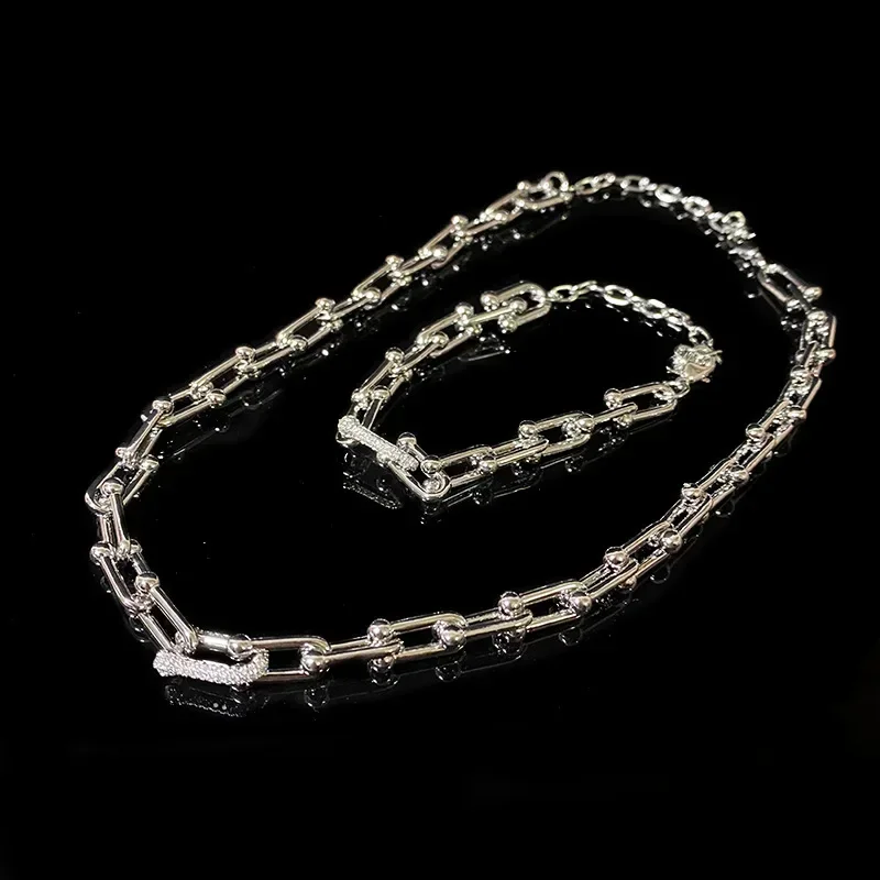 

MDL Moissanit. StyleHip Hop Necklace Set Gold-Plated Micro Set Hundred Premium Feeling Personalized Bracelet