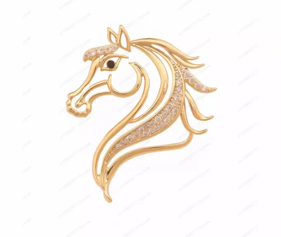 Zodiac Animal Brooch for Suit Blazer, Sterling Silver/Enamel Horse Jewelry, Meaningful Gift for Birth Year
