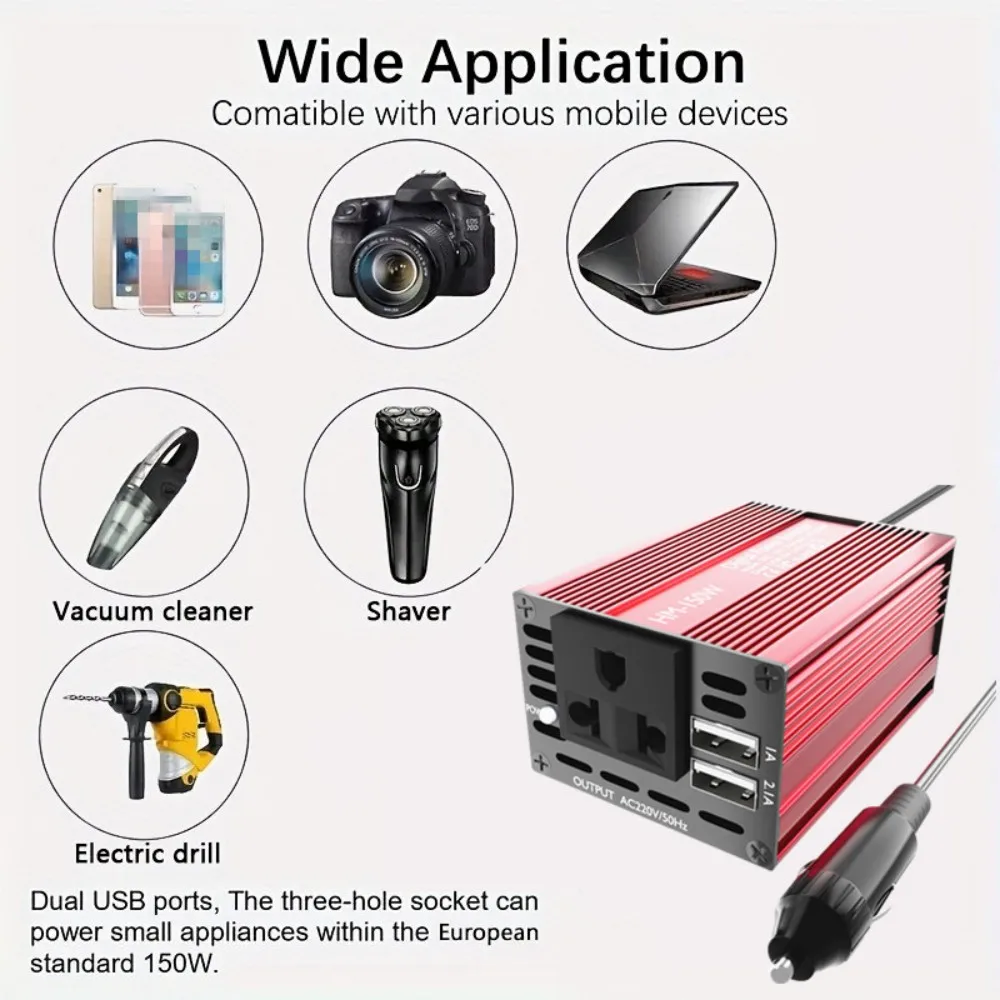 New 150W Car Multifunction Charger USB-A Car Charger Car Rapid Charger Multiple Ports