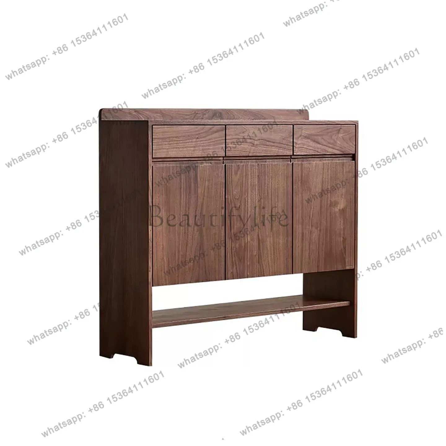 

New Chinese-style North American black walnut shoe cabinet household door entrance foyer cabinet solid wood storage