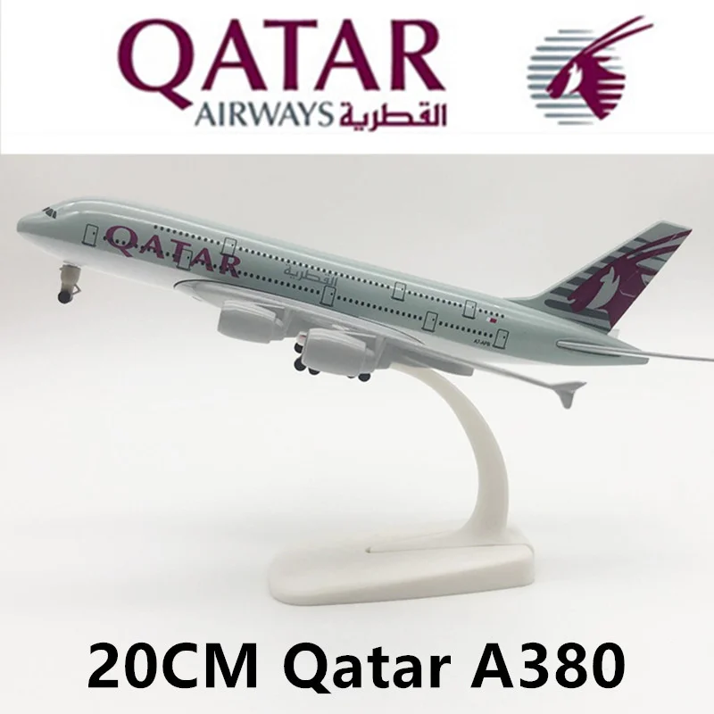 16CM/20CM Diecast Alloy Model Qatar A380 Airlines Aircrafts  With Stand Landing Gear Collection Display Airplanes Gifts Fans