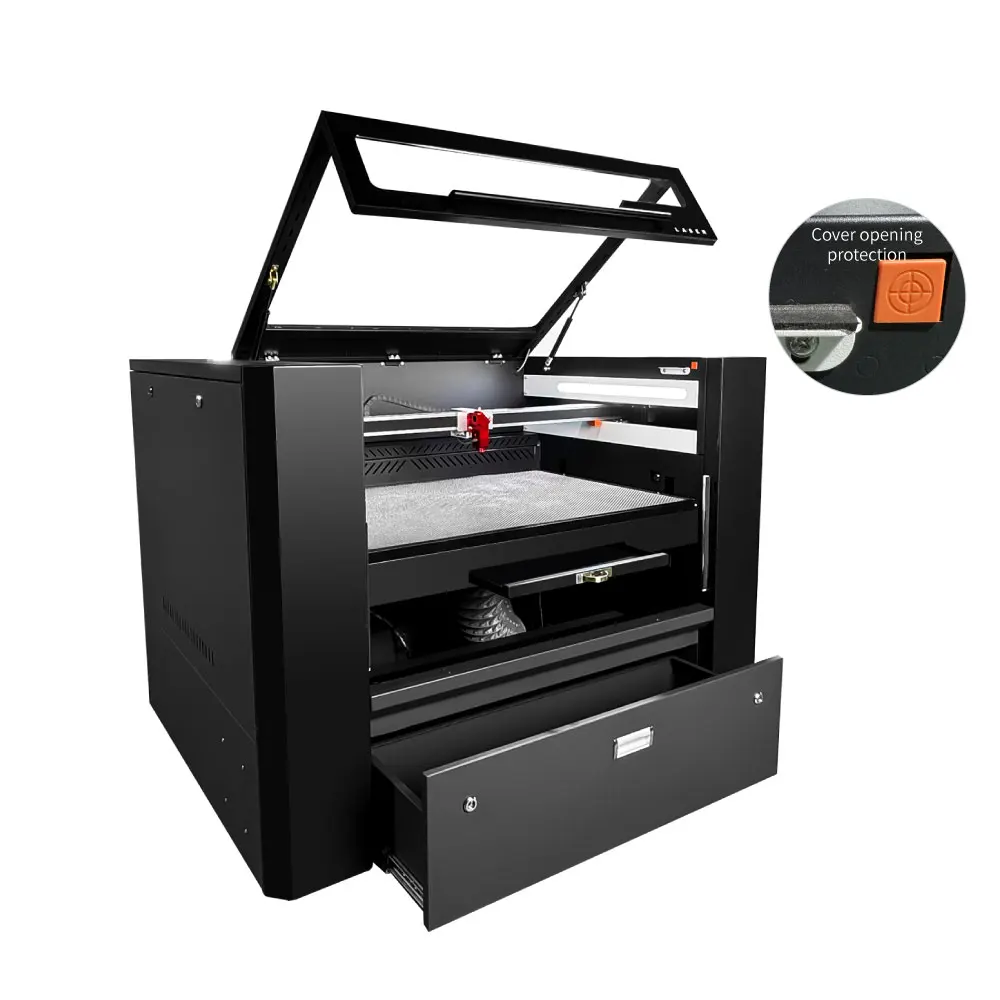 Kindlelaser Ruby 100W 6090 9060 macchina da taglio CNC Laser CO2 con sistema di sollevamento automatico Ruida refrigeratore d'acqua acrilico