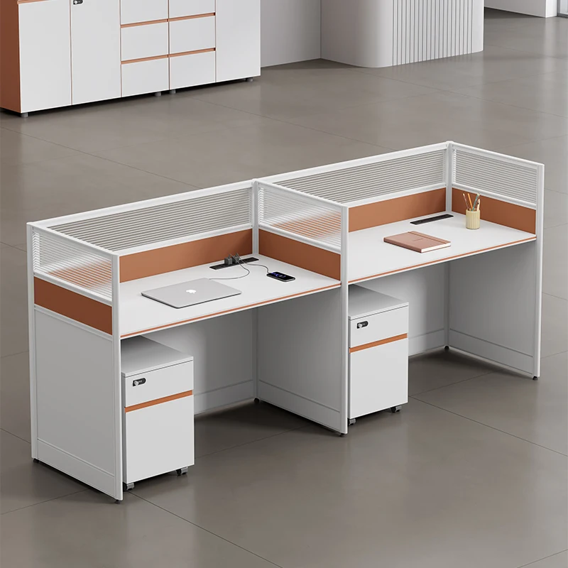 Modern Modular Office Workstation Furniture Set - Ergonomic Desk And Chair Combination For 2/4/6/8 Person Staff Desk