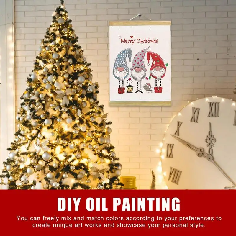 DIY Oil Painting Canvas Decorative Drawing Scroll Digital Oil Painting Practical Coloring Pictures Set Christmas DIY Activities