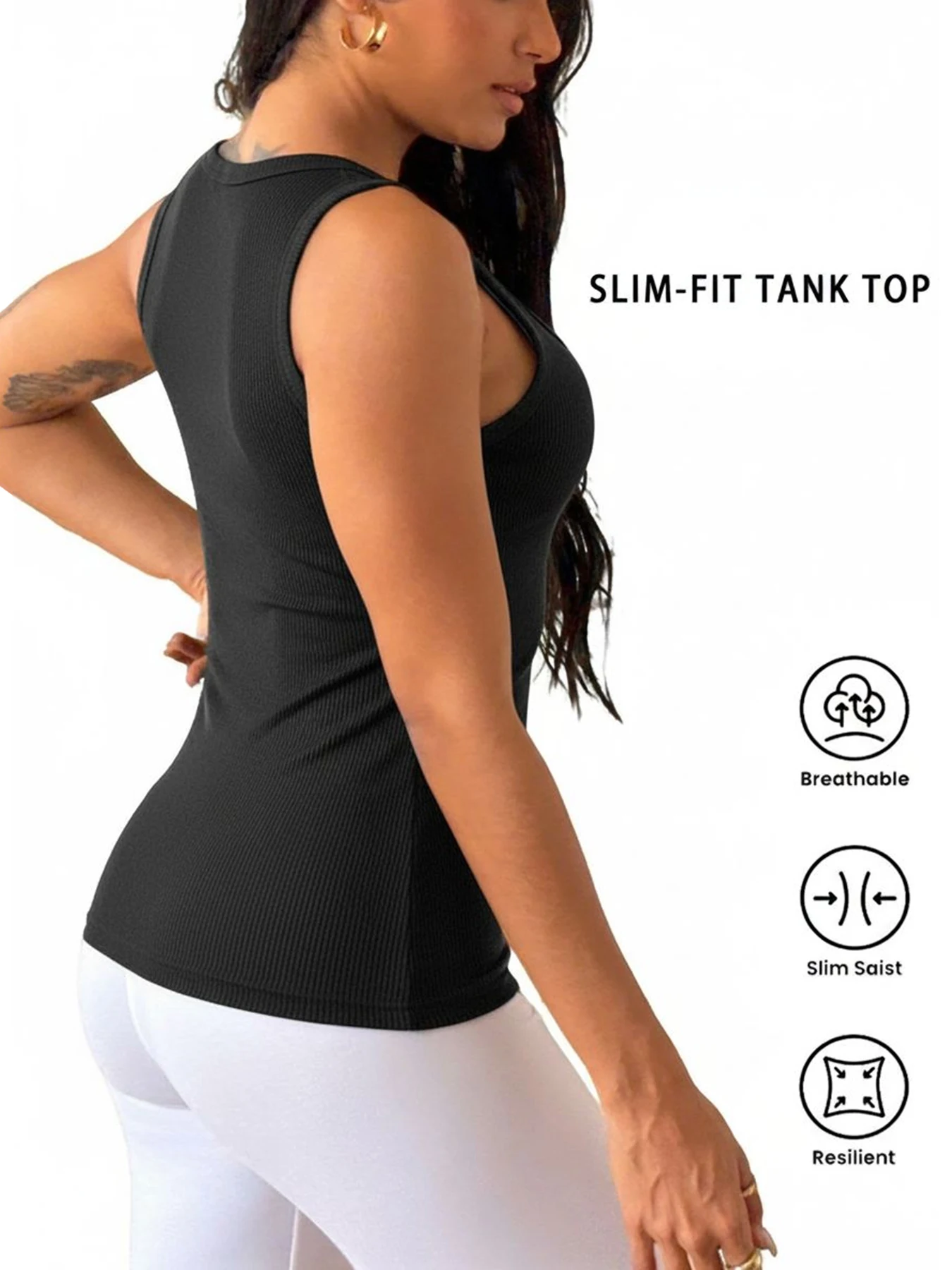 Womens Sleeveless High Neck Ribbed Tank Top, Slim-Fit Tank Top，Perfect for Sleeping, Relaxing, or Casual Wear