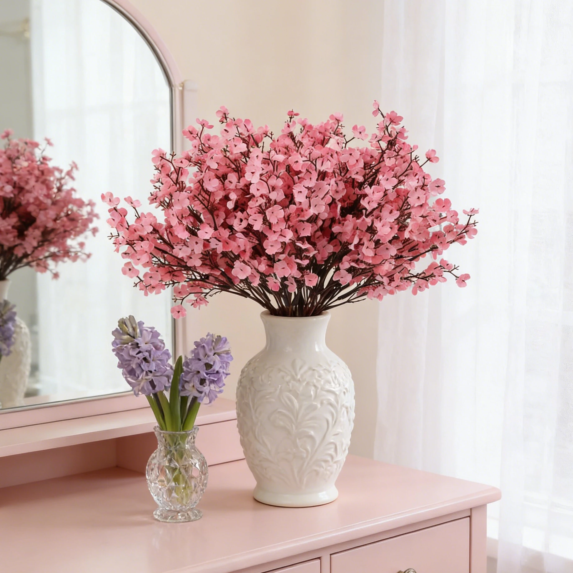 Flores Artificiales de Seda con Diseño de Cielo Estrellado para Decoración de Interiores, Hogar, Mesa de Comedor, Jarrones, Celebraciones al Aire Libre, Bodas, Accesorios para Fotos DIY