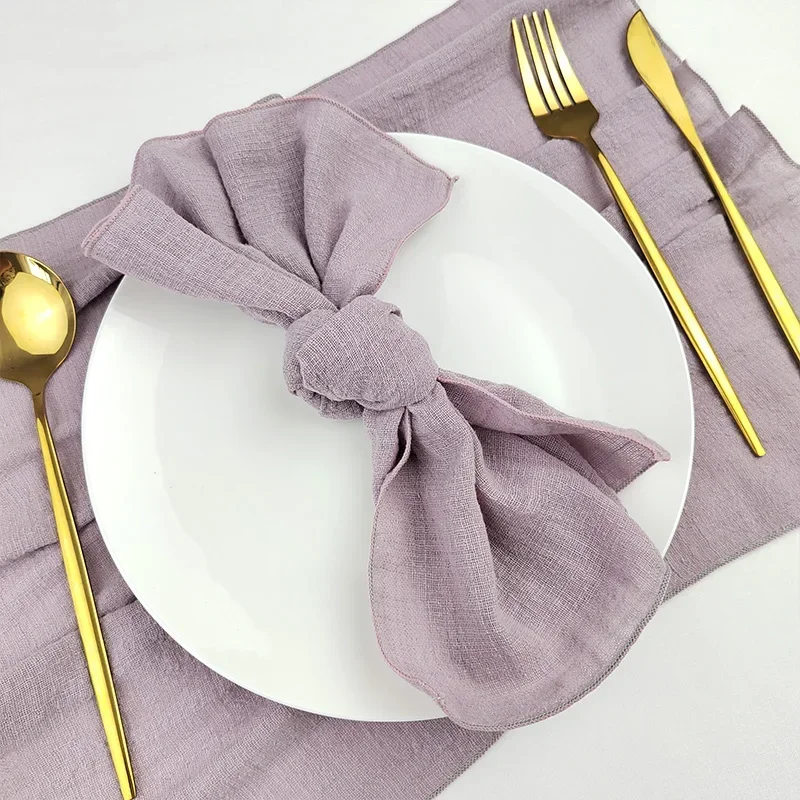50pc 30x30cm Gauze Cotton Cloth Napkins Fabric Wedding Decor Everyday Use Dinner Tea Towel Table Village  Christmas Napkins