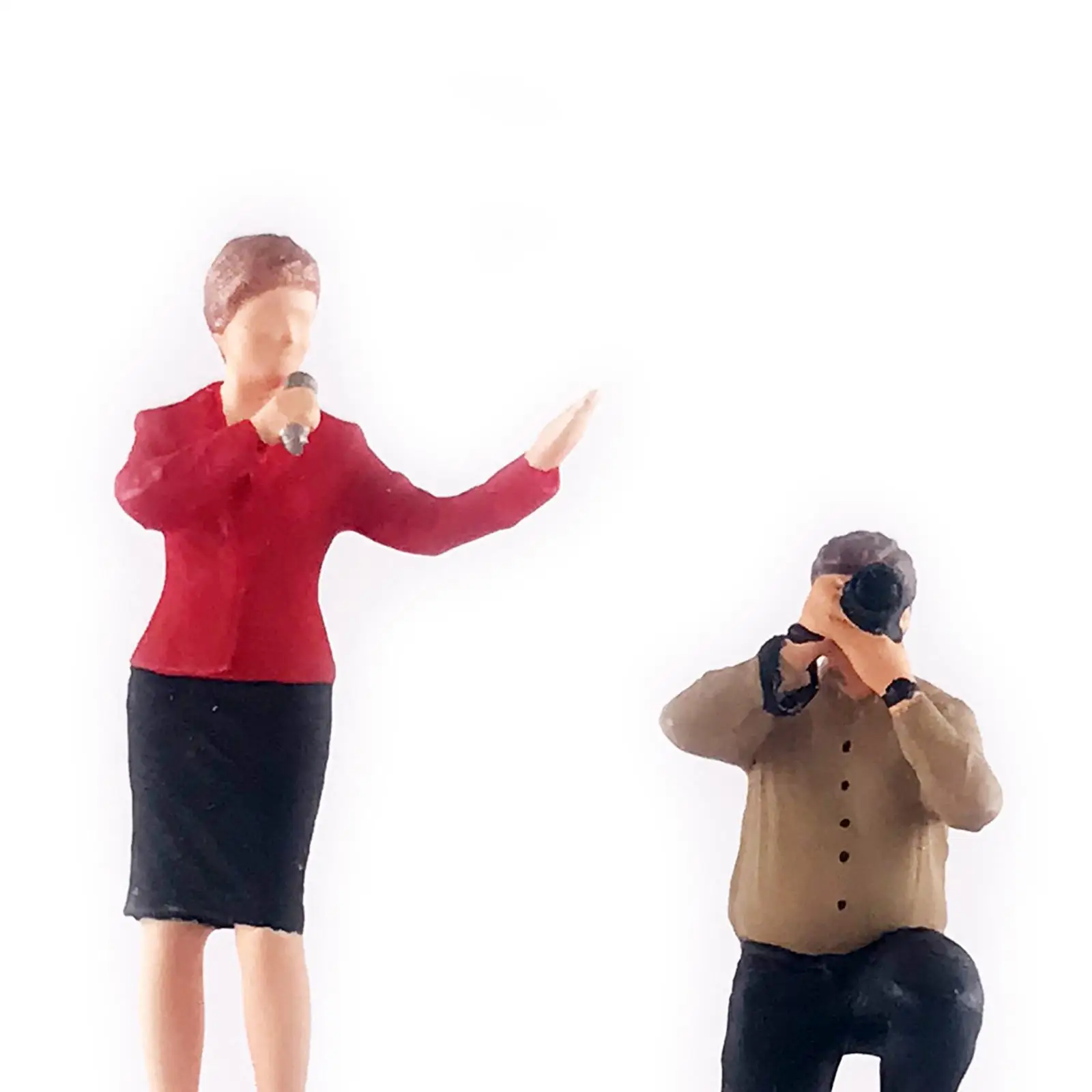 1:64 Figure Interview Photography Scene for Micro Landscape Diorama Scenery Hostess Red