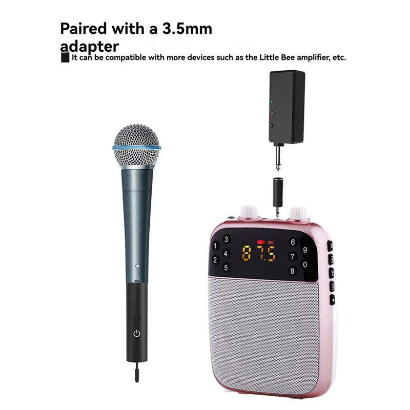 

ABVL-MG-6 Adapter System Wireless Microphone Transmitter Receiver For Dynamic Microphone Guitar Audio Mixer System