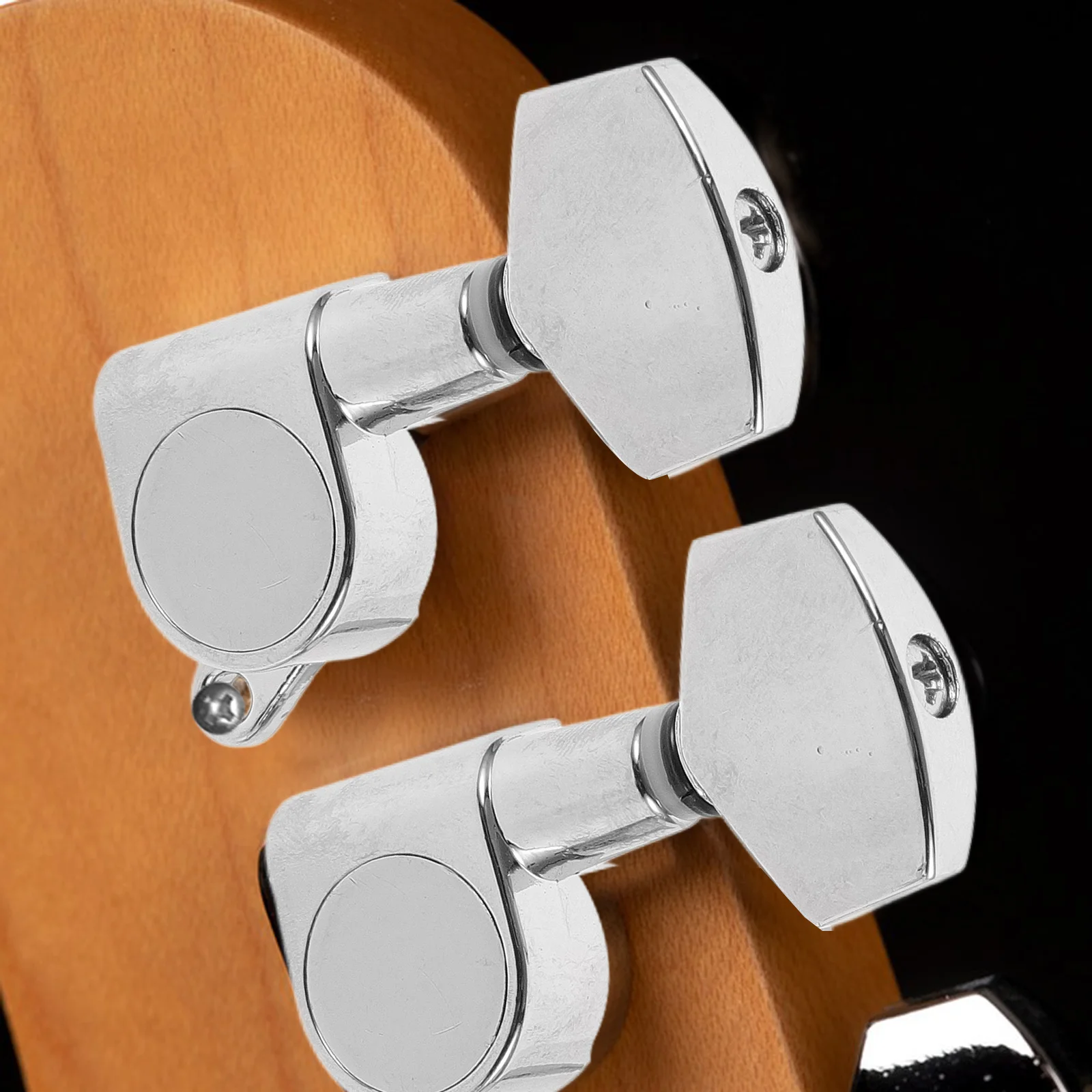 

6pcs Guitar Tuners Full Closed Acoustic Chrome Knobs String Pegs Machine Heads Precision Large Handle Easy Rotation Long Use