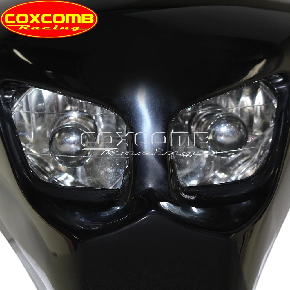 Naked Motorcycle Decorative Lights Skull Shape Headlamp Fairing Mask For Harley Honda Choppers Bobber Cruiser Touring Custom 12V