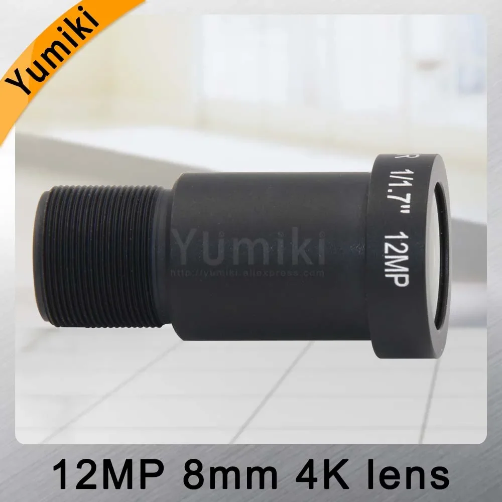 Yumiki 12Megapixel (4K Lens)  Fixed M12 Lens 8mm 45 Degree For 4K IP CCTV camera or 4K Sport Action DV