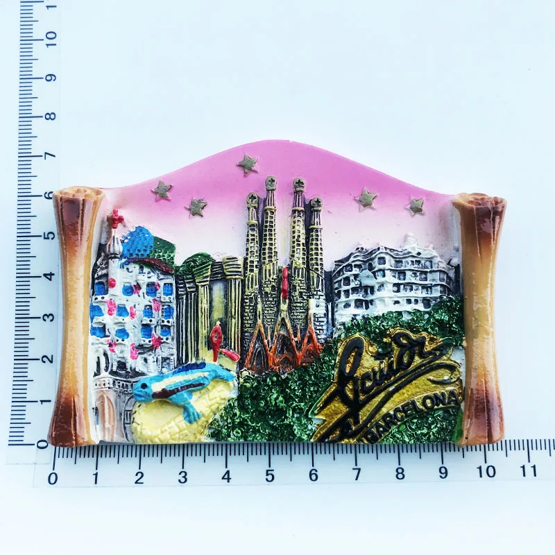 

Landmarks in Barcelona, Spain Fridge Magnet,Creative,Travel,Commemorate,Crafts,3D,Ornaments,Magnetism,Resin Material,Refrigerat