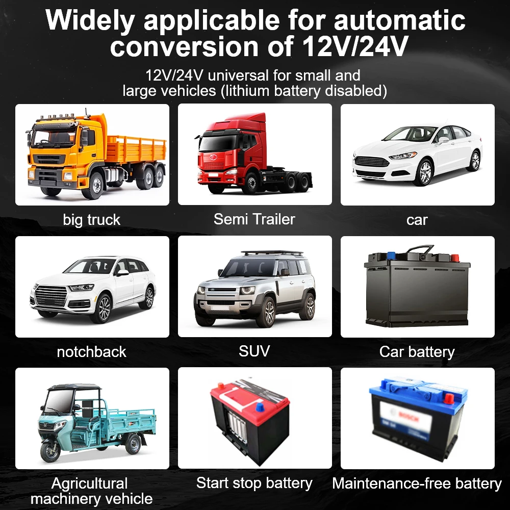 220W RV Chargers Car Battery Maintance Intelligent Pulse Repair For Storage Cell Lead Acid AGM Battery Chargers 9A 24V,12A 12V