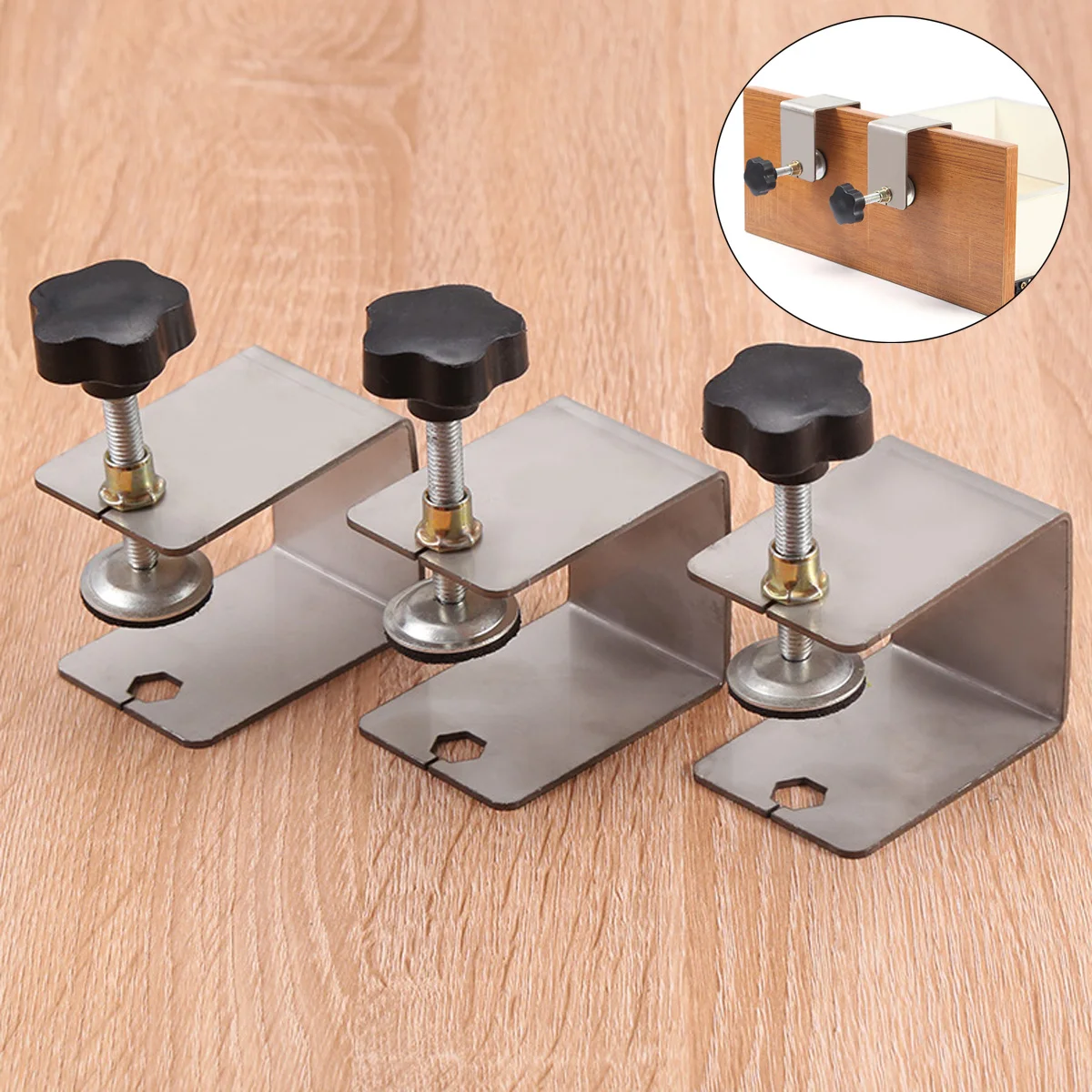 1pcs Heavy Duty Drawer Front Clamp C Clamps For Woodworking Installation Clamps Holder Aids Jig Tool Adjustable Fixing Clip