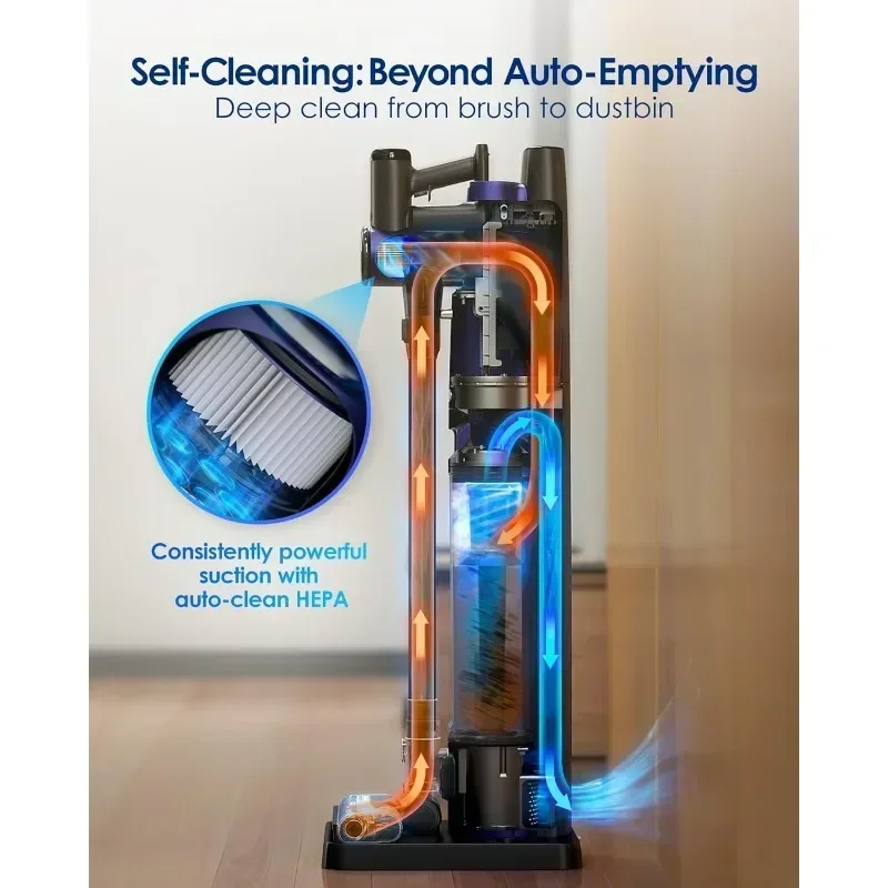 Cordless Vacuum Cleaner, Smart Stick Vacuum Cleaner Powerful Suction& Lightweight, ZeroTangle Brush for Hard Floor Carpet