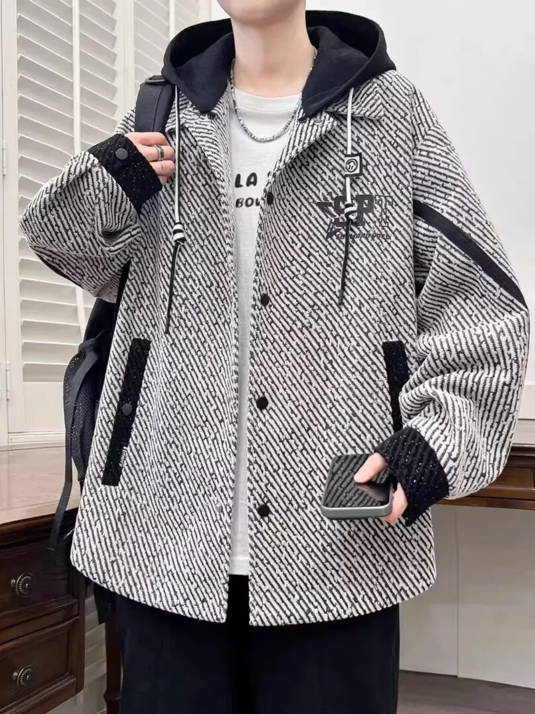 

Осень-зима, тяжелая мужская куртка с капюшоном, повседневная свободная верхняя одежда, модное пальто большого размера, верх из полиэфирного волокна