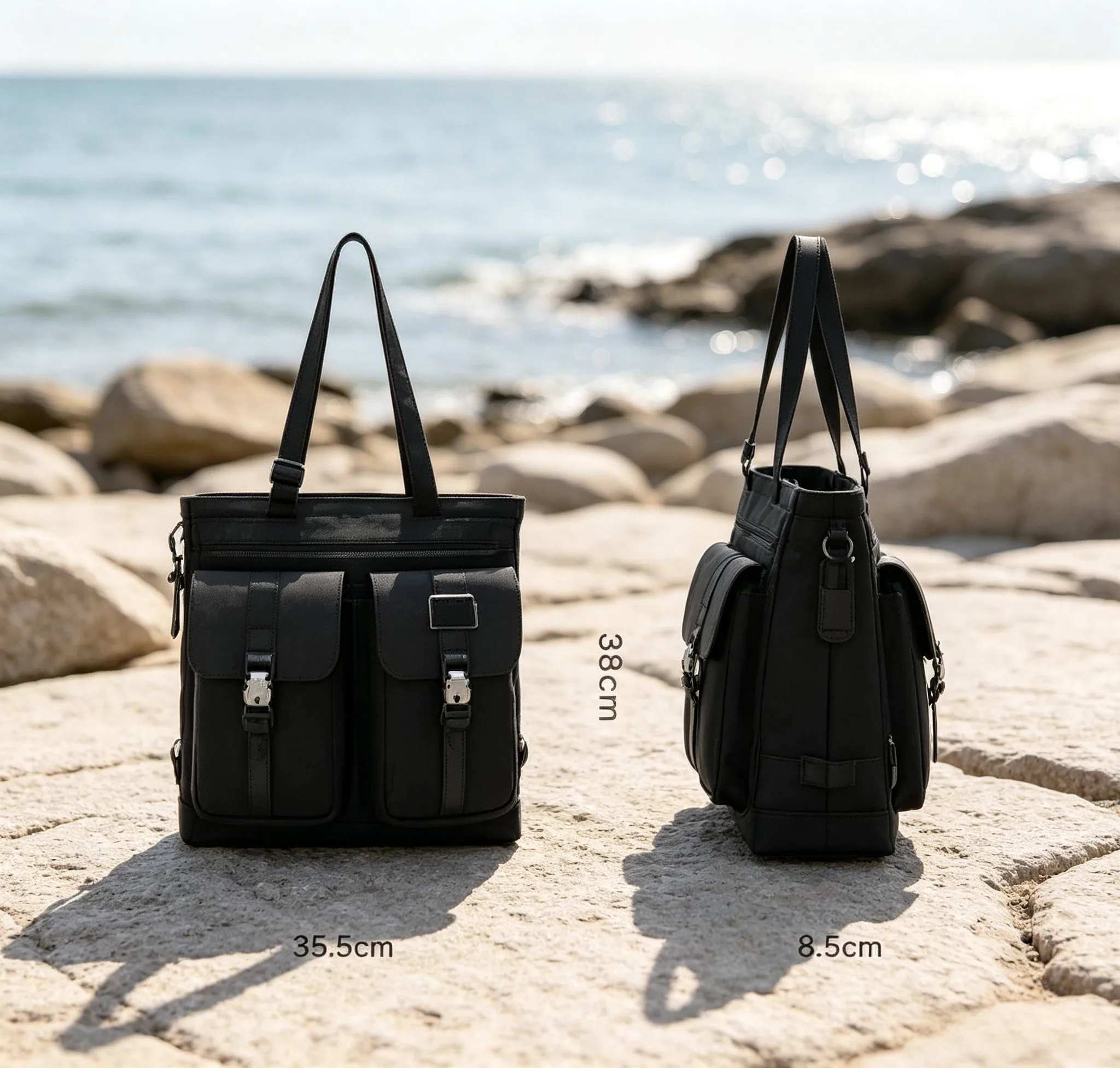 Men Ballistic Nylon Tote Bag Minimal Business Commute Daily Casual Single Shoulder Crossbody Bag view 5