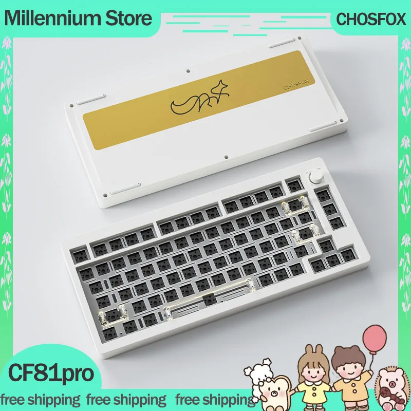 

CHOSFOX CF81pro Mechanical Keyboard Kit 3Mode USB/2.4G/Bluetooth Wireless Keyboard Kit Hot-Swap RGB Backlight Custom Keyboards