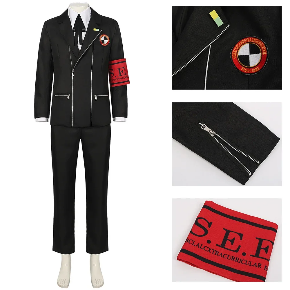 Game Persona3 Reload Disguise Costume Yuuki Makoto Cosplay Costume Wig Boy Men School Uniform Outfits Roleplay Halloween Suit