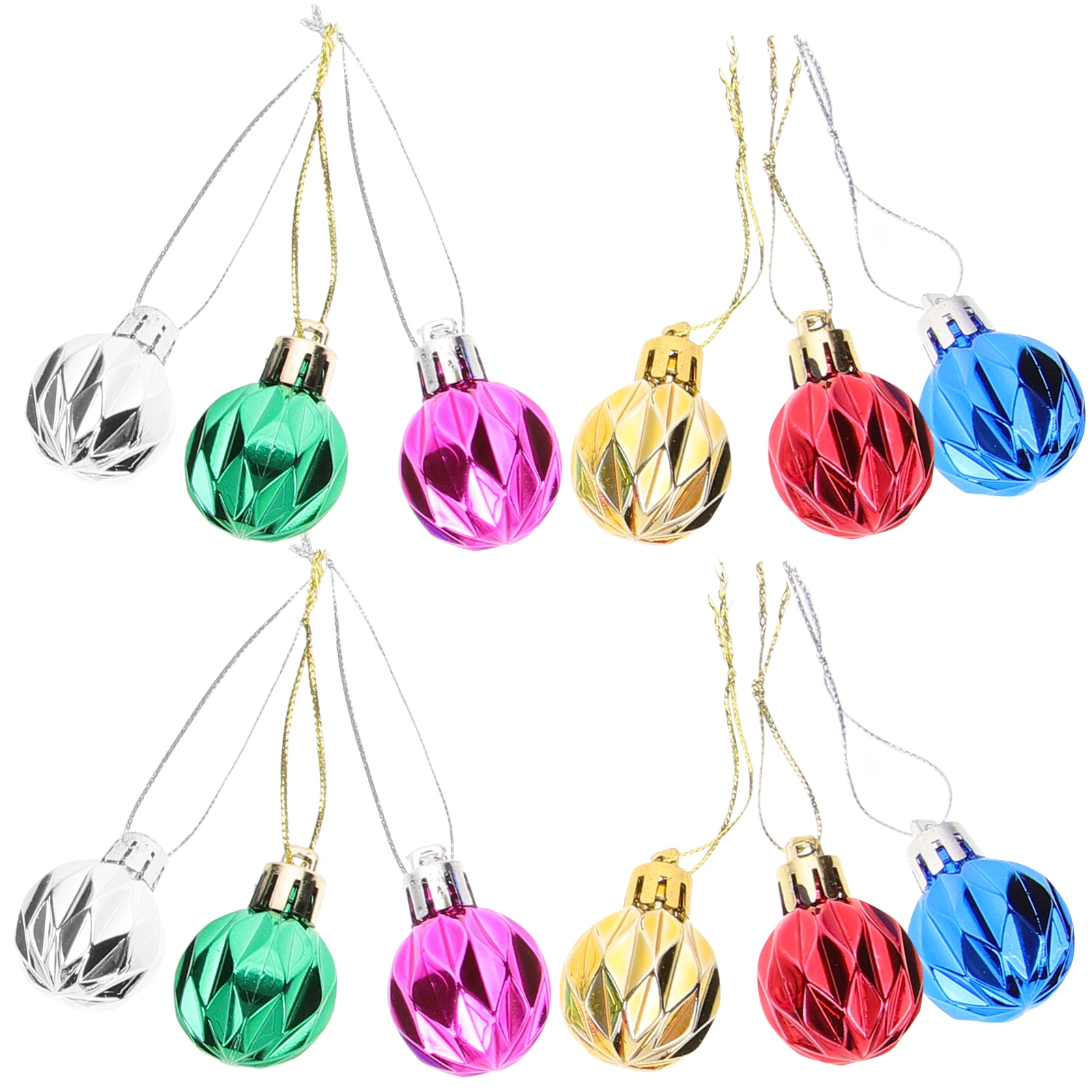 

12 Pcs Pendants Christmas Tree Ball Holiday Hanging Decorations Ornaments Balls Plastic
