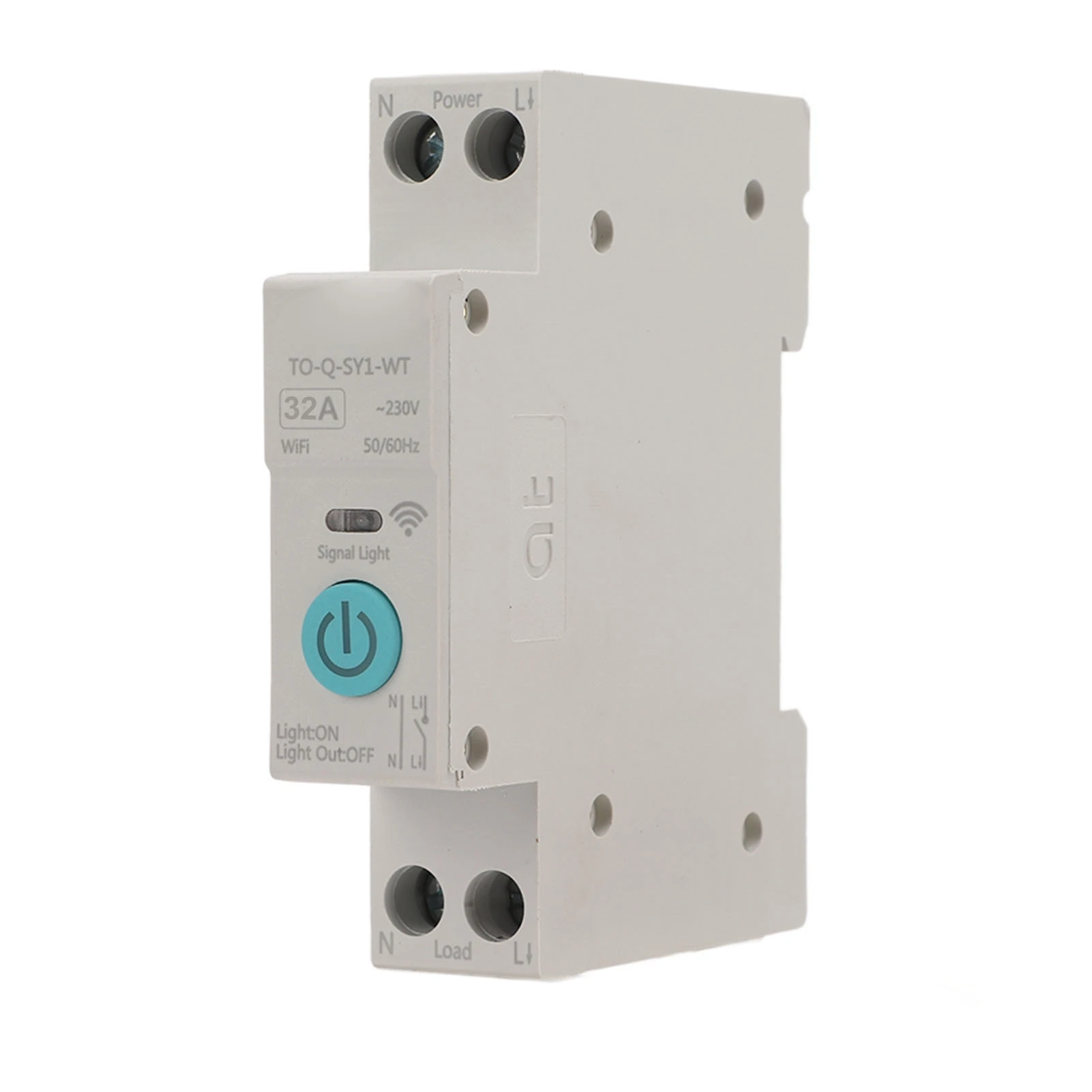 WIFI Smart Switch Breaker Wireless Phone Remote Control DIN35 Rail Cycle Timing Countdown White
