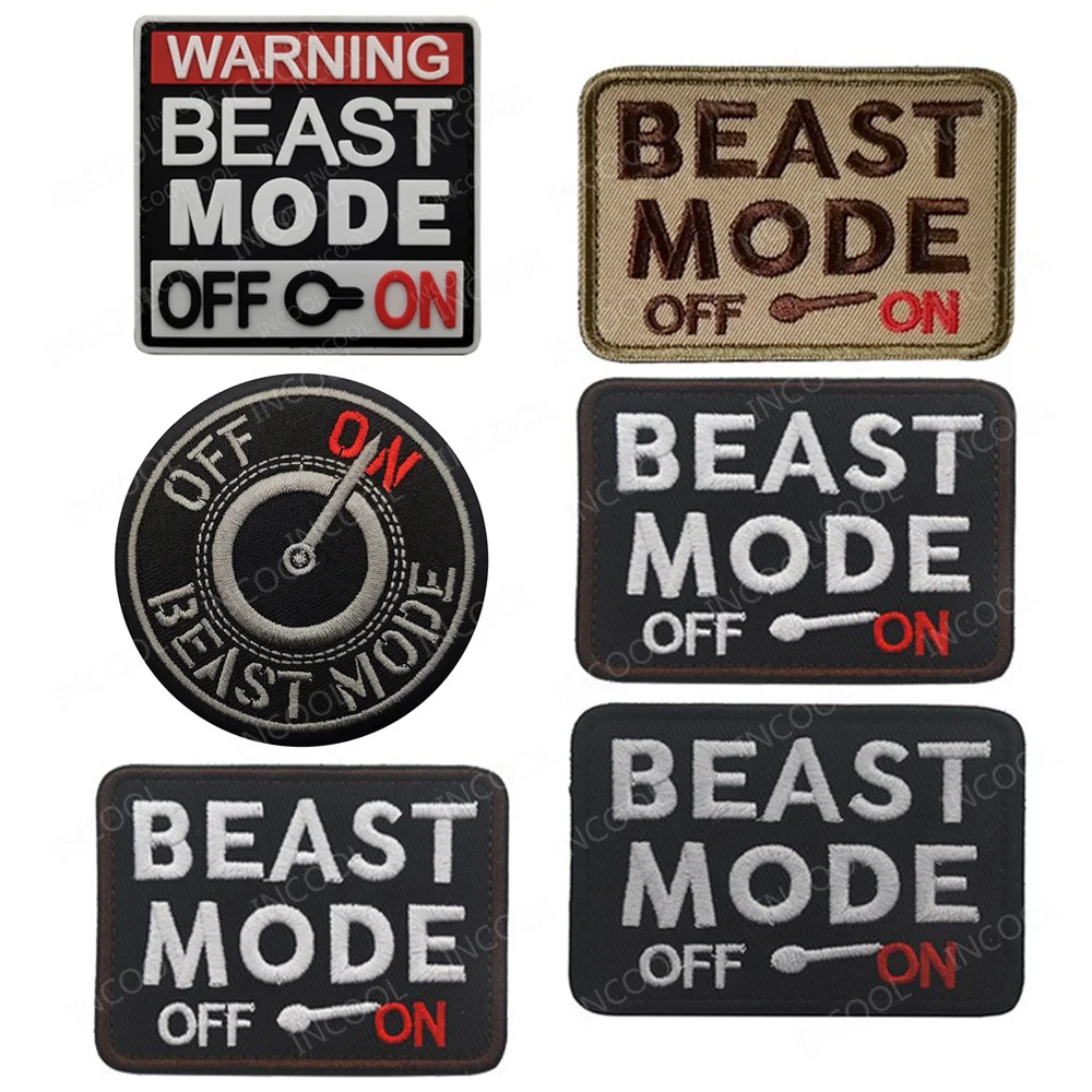 Модные вышитые ПВХ резиновые нашивки Beast, боевые значки с тактической аппликацией, предупреждающая полоска с шевроном для одежды