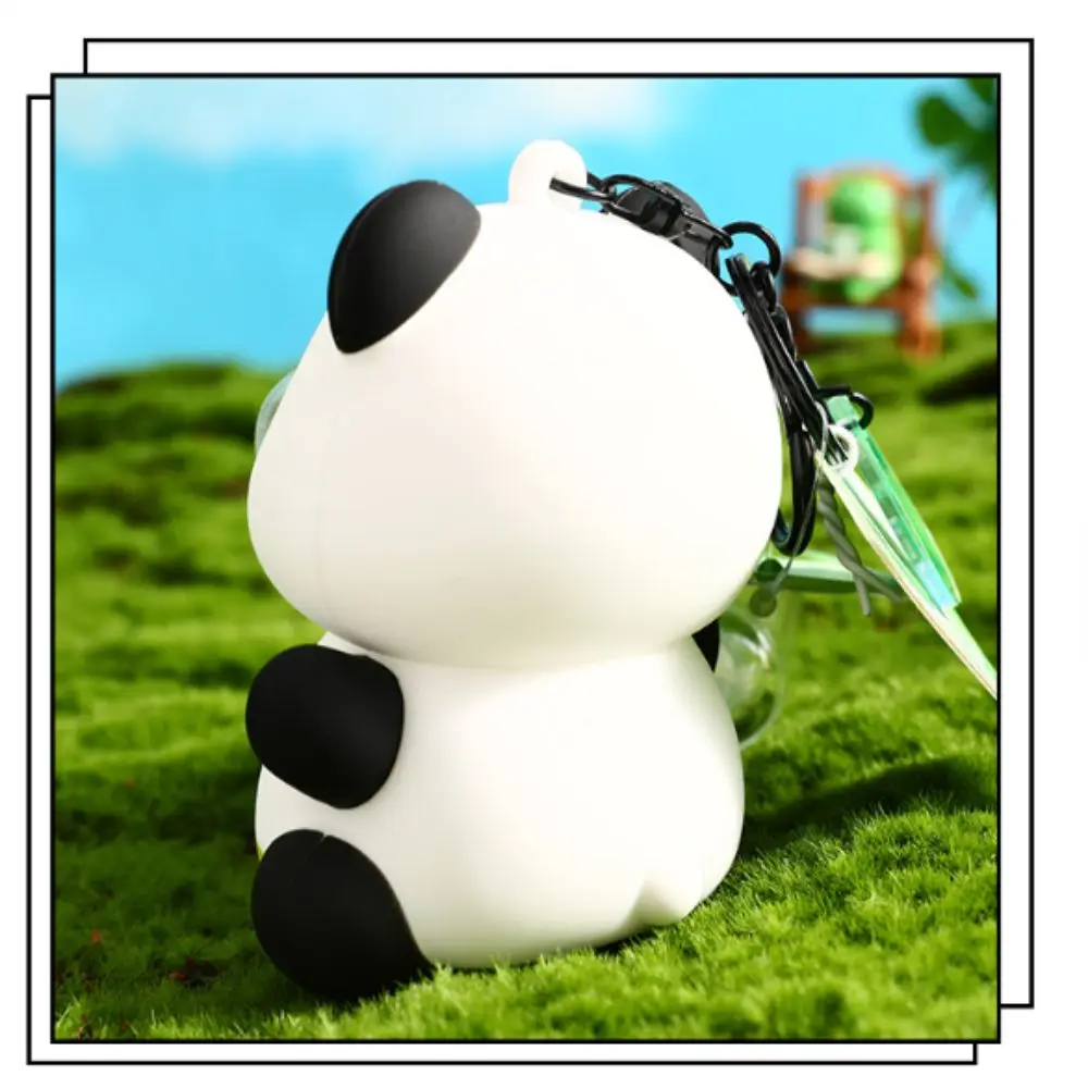 Descompressão soprando bolha panda chaveiro dos desenhos animados requintado mochila pingente kawaii ornamento panda jóias chaveiro casal