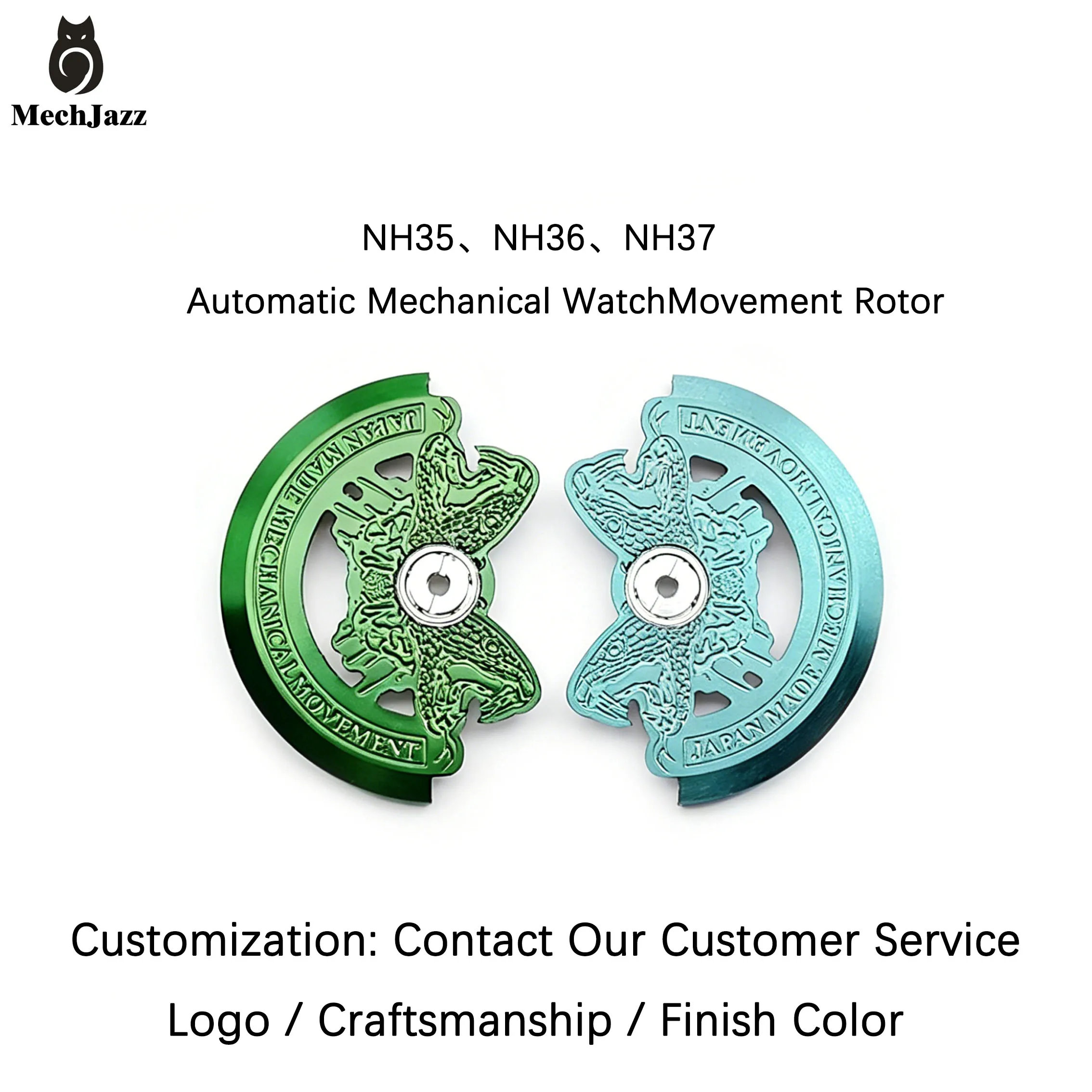 NH35 Movement Rotor Hammer Fit for NH36 NH38 NH39 NH35 Movement Pendulum Oscillating Weight Hammer Rotor PartS watch parts